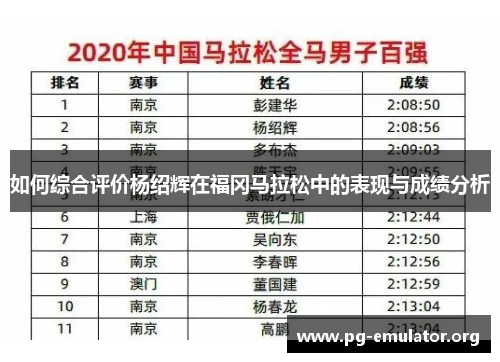 如何综合评价杨绍辉在福冈马拉松中的表现与成绩分析