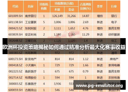 欧洲杯投资策略揭秘如何通过精准分析最大化赛事收益 欧洲杯投资策略揭秘如何通过精准分析最大化赛事收益
